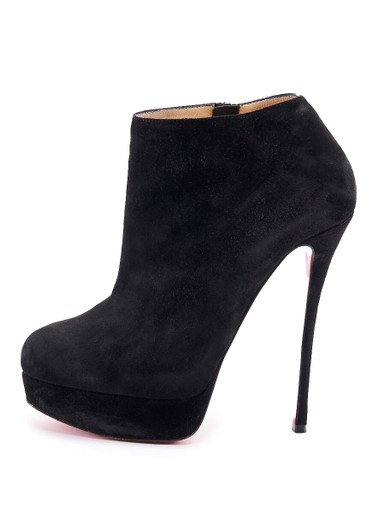 black suede platform booties