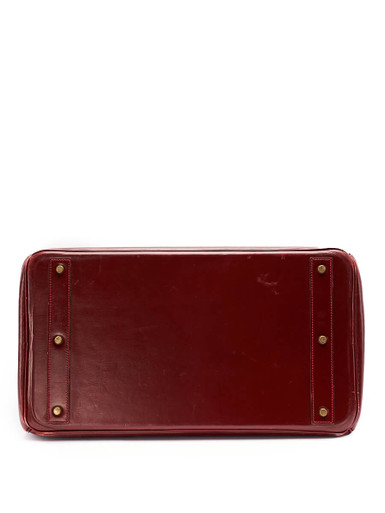 Women Hermès Vintage Burgundy Leather Birkin HAC 40 with Gold Hardware