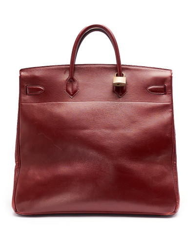 Women Hermès Vintage Burgundy Leather Birkin HAC 40 with Gold Hardware