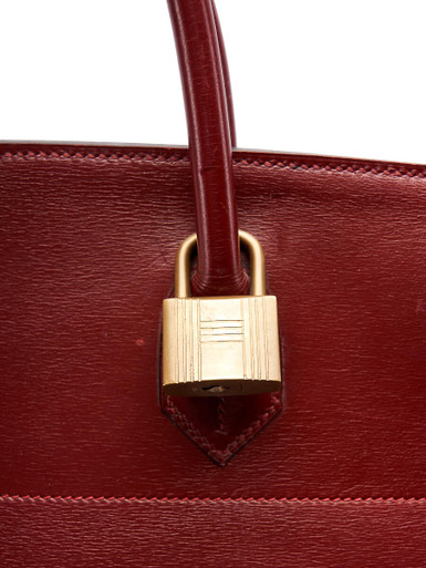 Women Hermès Vintage Burgundy Leather Birkin HAC 40 with Gold Hardware