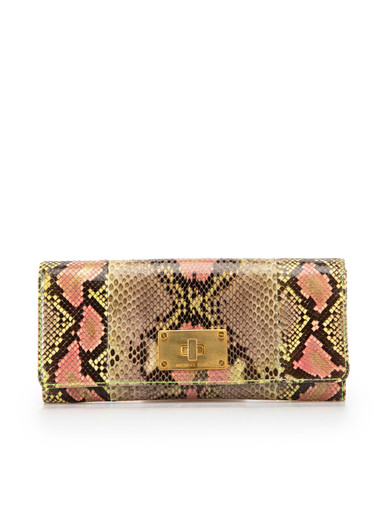 Chanel 2014 Gold Python CC Clutch Bag