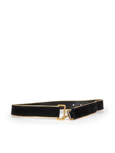 Yves Saint Laurent White Leather Vintage Belt W Black Stitching