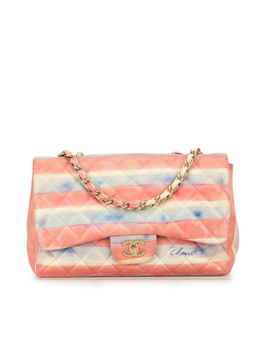 Chanel Watercolor Printed Caviar Medium Boy Bag