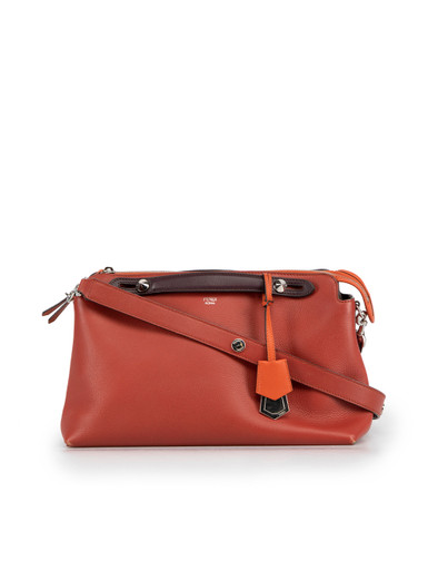 Fendi - By the Way Small Tricolor Leather Boston Bag Red