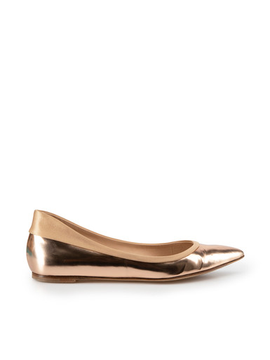 Nicholas Kirkwood Shoe Size 39.5 Beige & Gold Canvas Pearl Detail Flats
