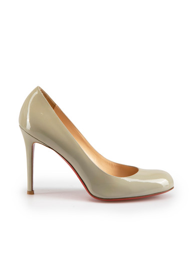 Christian Louboutin Nude Patent Leather Altadama Platform Pumps Size 40  Christian Louboutin