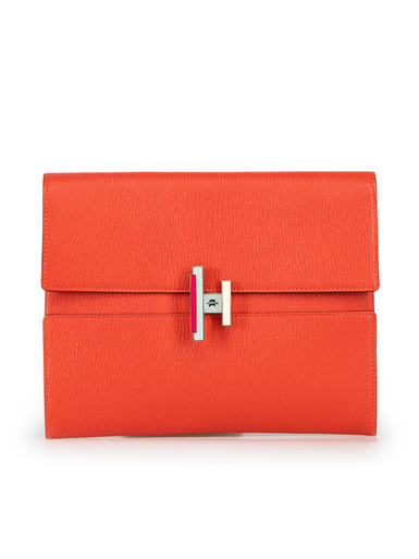 HERMES] Hermes Kelly Advucks Daypack Leather red tea □ D engraved