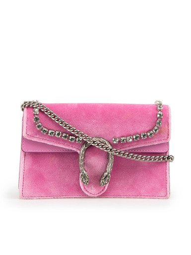 Estelle | Luxury Fuschia Pink Mini Bag | Rhinestone Embellished Handle