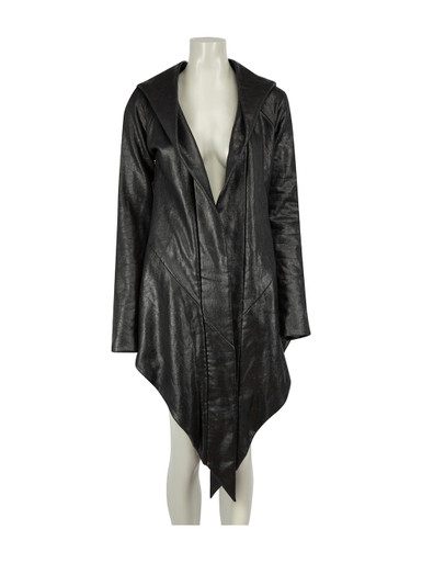 Louis Vuitton Hooded Wrap Coat Black White. Size 42