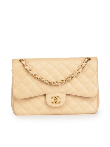 Women :: Bags :: Clutch bags :: Chanel Classic Double Flap Bag Medium Beige  - The Real Luxury