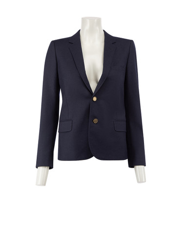 Louis Vuitton - Authenticated Coat - Wool Blue Plain for Women, Very Good Condition