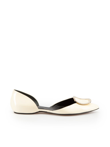 Chanel Classic Ballet Flats Off-White Leather