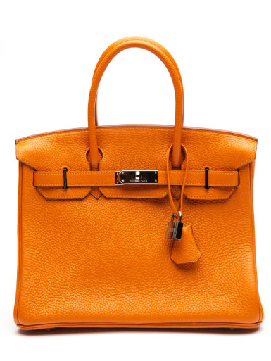 Hermès  Women's Birkin 30 Potiron, Orange, Clemence Leather