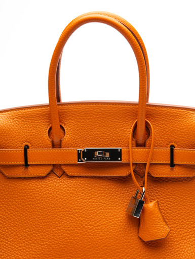 Hermès  Women's Birkin 30 Potiron, Orange, Clemence Leather