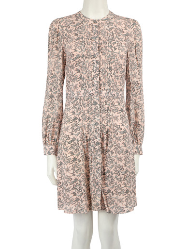 Pre-owned Light Pink Floral Wrap Robbie Dress Sz S M (one Size)