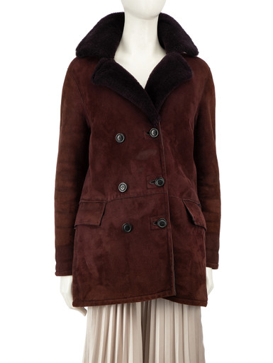 Fendi Pre-Owned faux fur double breasted coat Brown