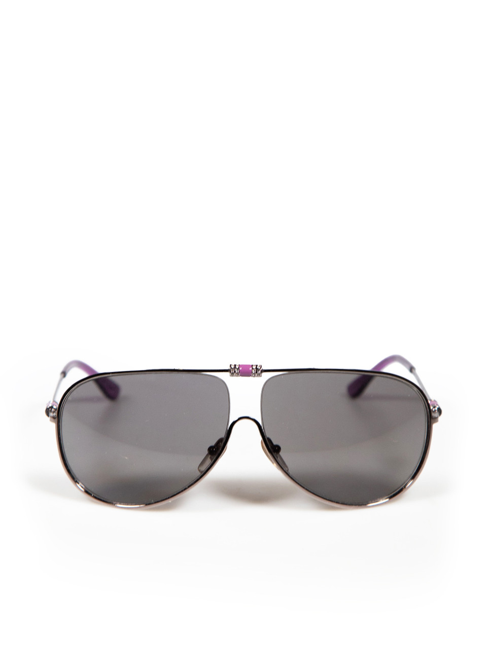 Image of Purple Embellished Aviator Sunglasses