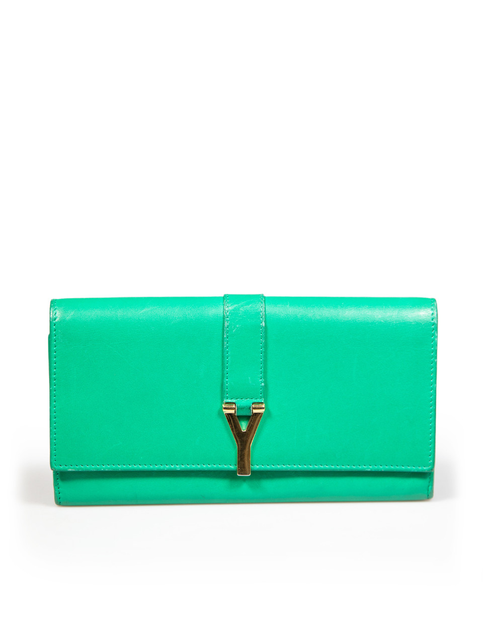 Image of Green Leather Chyc Long Wallet