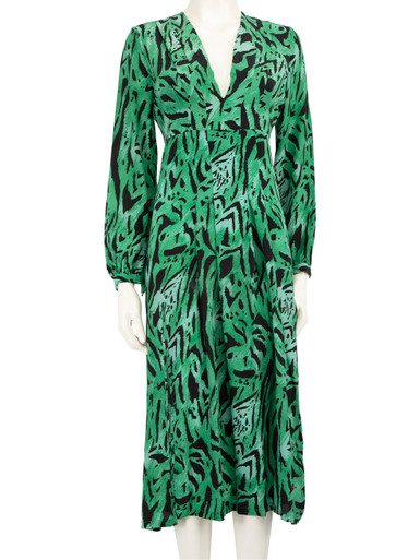 rixo lucy dress green Corrine Embellished Chiffon Dress in Diana Embellishment Forest Green