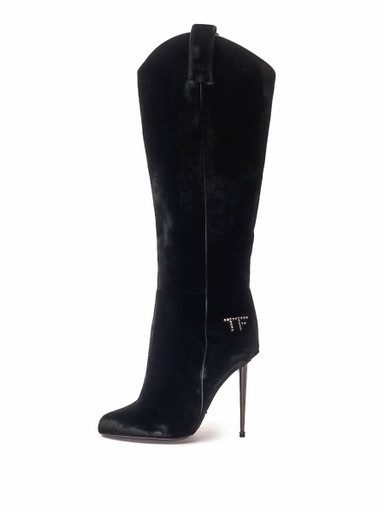 Tom Ford Signature Logo Western Boots Black