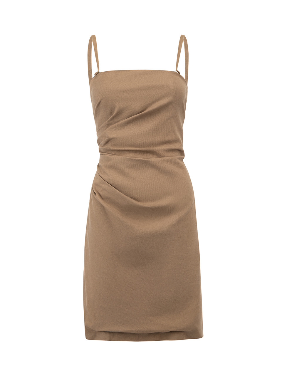 Image of 2010 Brown Sleeveless Drape Mini Dress