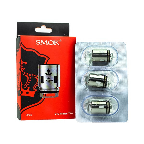 Smok V12 Prince T10 Coils 0,12 Ohm - 3er Pack, Für Direkten Lungenzug, 60-120 Watt