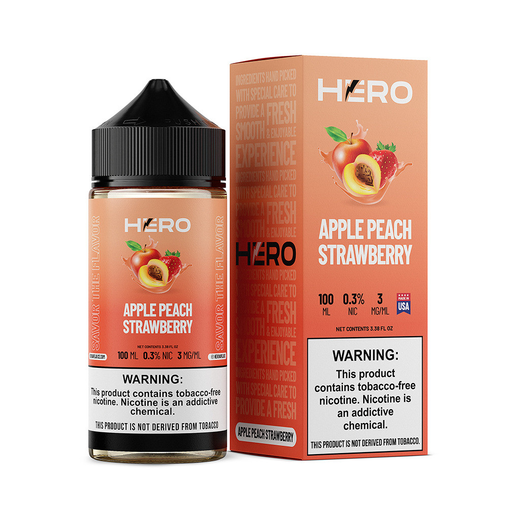Apple Peach Strawberry by Hero E-Liquid 100mL (Freebase) | Vapor Empire