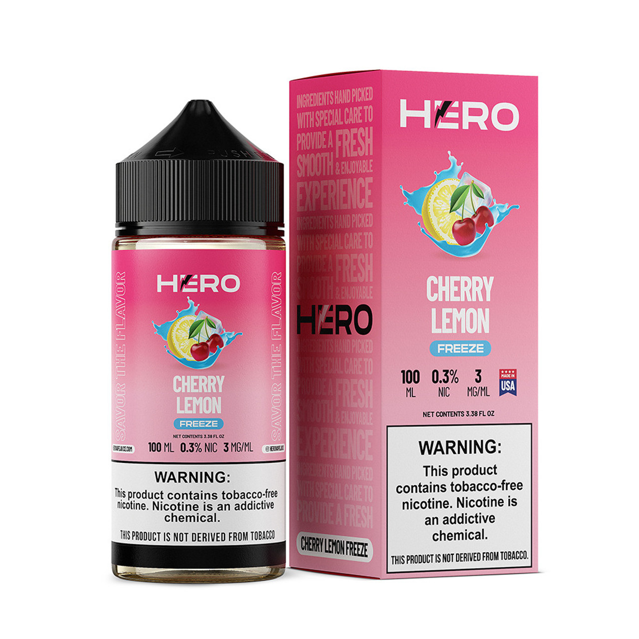 Cherry Lemon Freeze by Hero E-Liquid 100mL (Freebase)