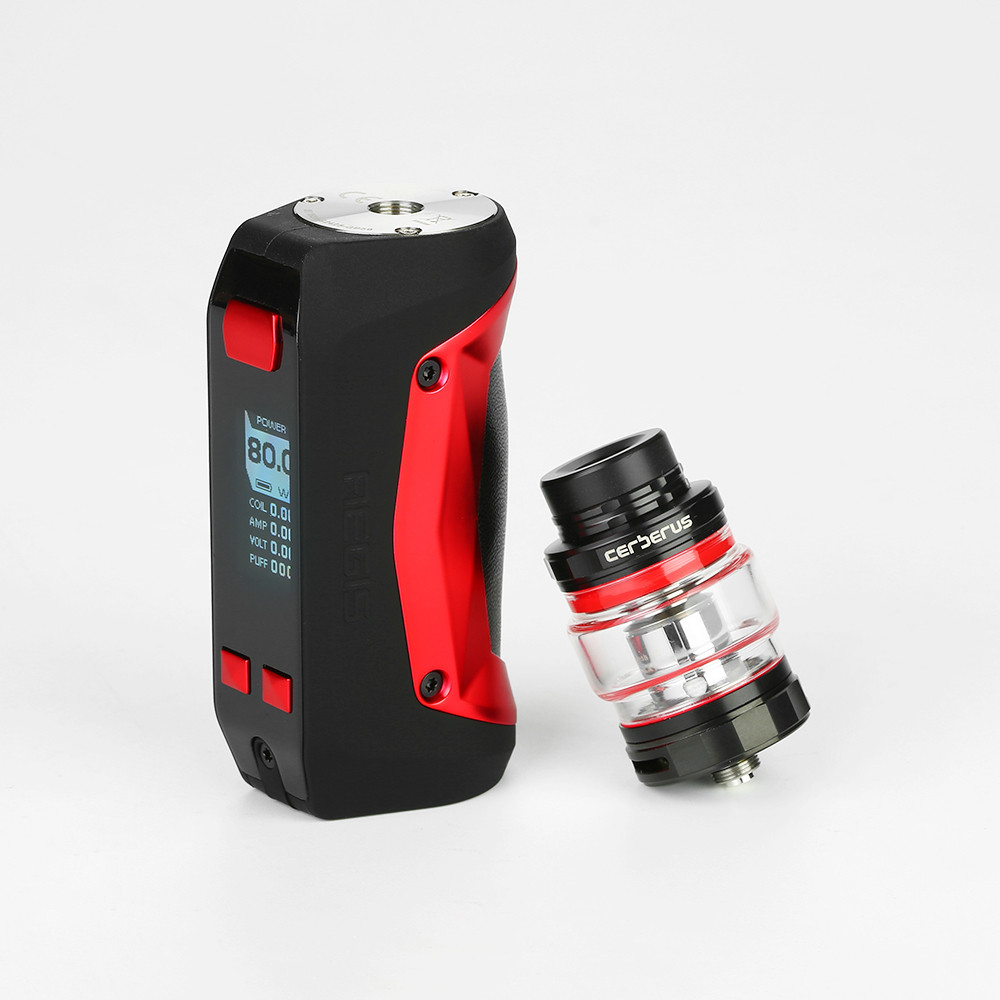 Related: Geek-vape-max100-aegis-max-2-100w-starter-kit Geekvape Aegis Mini  Kit 80W Vape Mod 5.5ml Cerberus Tank Vaporizer Built-in 2200 Design: Box