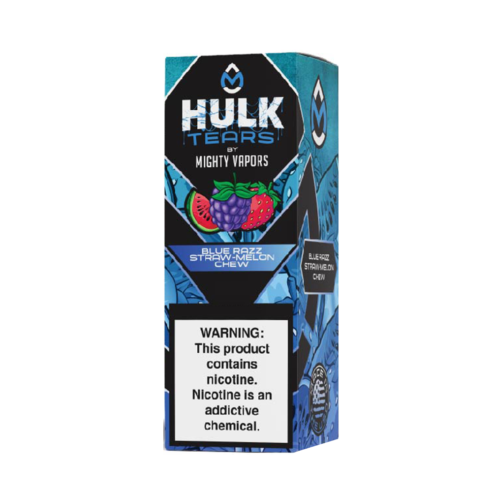 Hulk Tears Blue Razz Straw-Melon Chew Might Vapors Hulk Tears Salts 30mL
