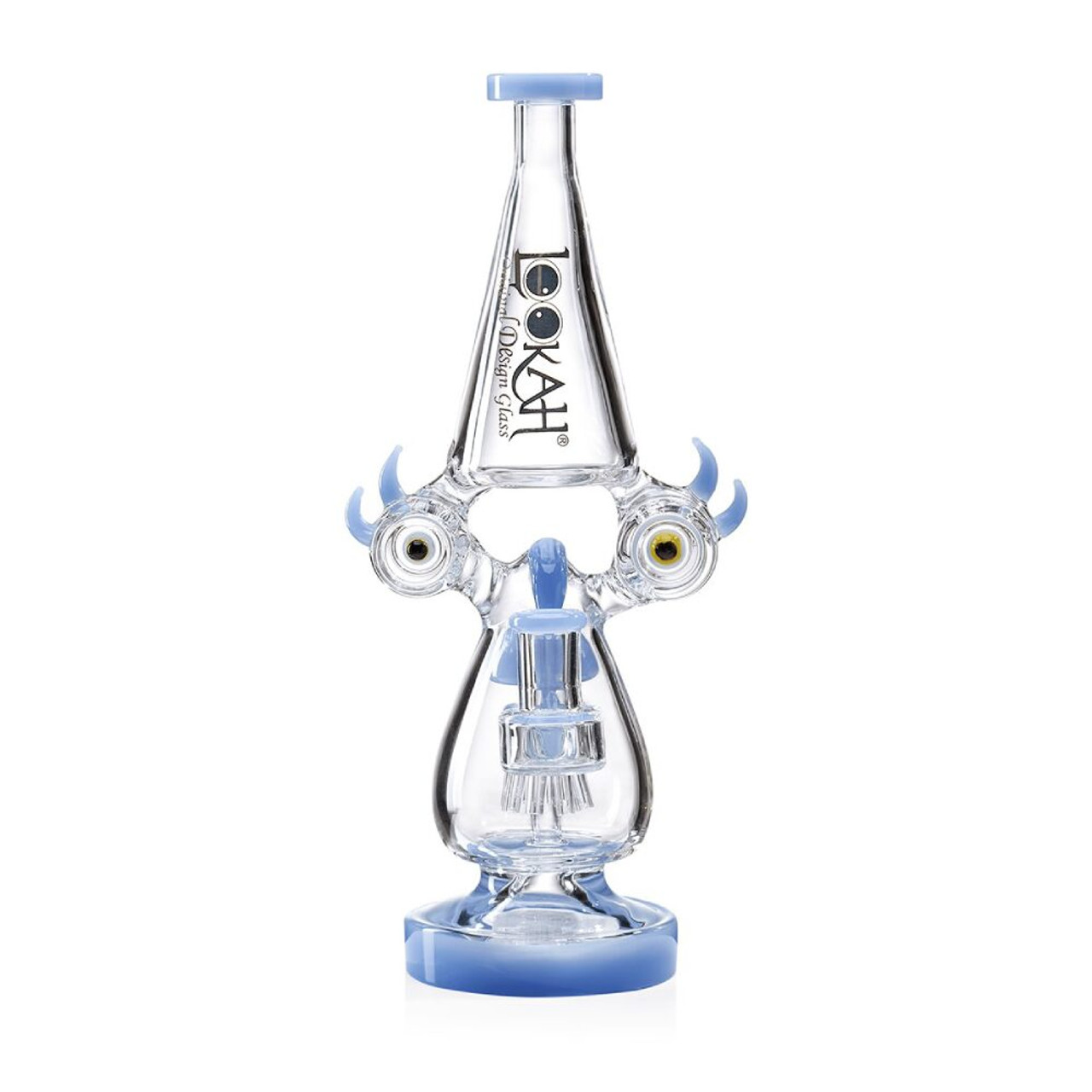 Lookah (Dab Rig) 12″ Recycler Color Rim Big Eyes Water Pipe