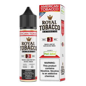 American Tobacco Pod Juice x Royal Tobacco Extracts 60mL with packaging