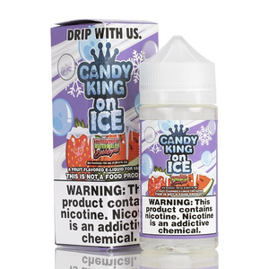 Strawberry Watermelon Bubblegum By Candy King On Salt ICED E-Liquid with Packaging