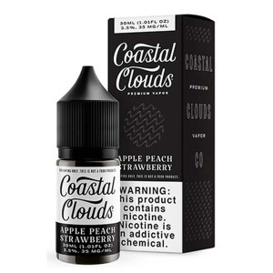 Apple Peach Strawberry By Coastal Clouds Salt E-Liquid with packaging