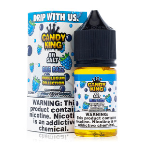 Blue Razz By Candy King Bubblegum Salt E-Liquid with Packaging