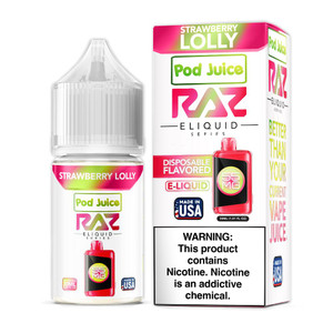 Strawberry Lolly Pod Juice x RAZ Salts 30ml with Packaging Strawberry Lolly Pod Juice x RAZ Salts 30ml with Packaging