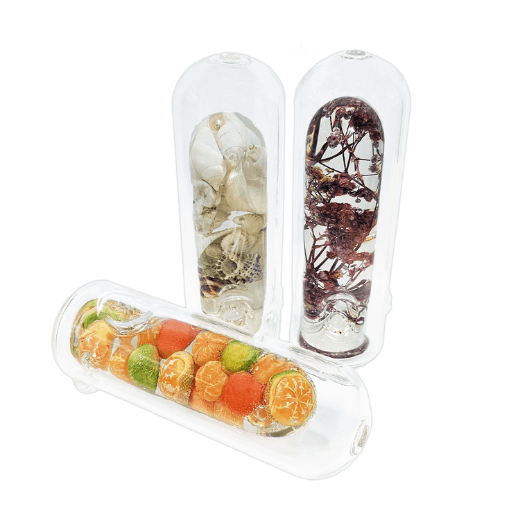 Focus Casted Glass Hand Pipe 5.3 in group photo