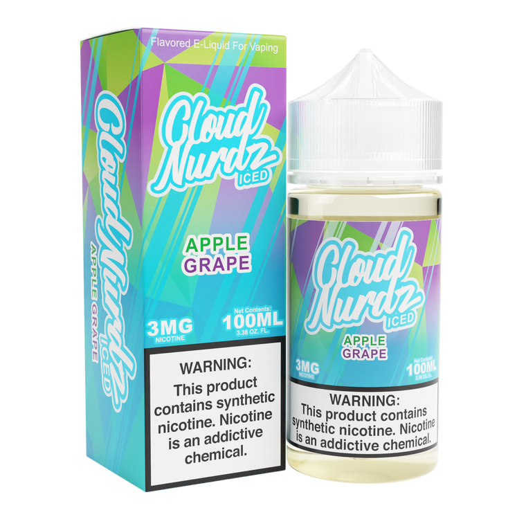 Grape Apple Iced by Cloud Nurdz E-Liquid with packaging