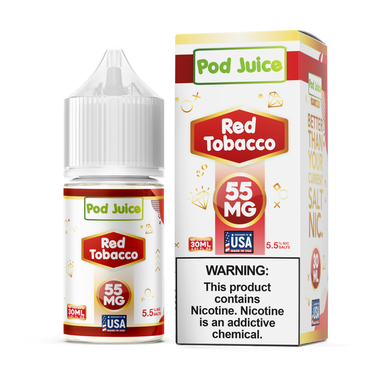 Red Tobacco Pod Juice TFN Salts 30mL with packaging