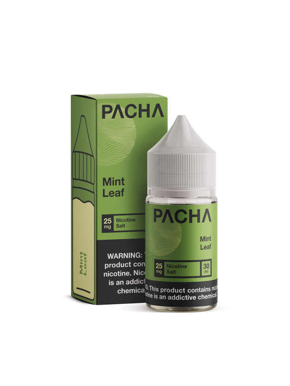 Mint Leaf Pachamama TFN Salts 30mL with packaging