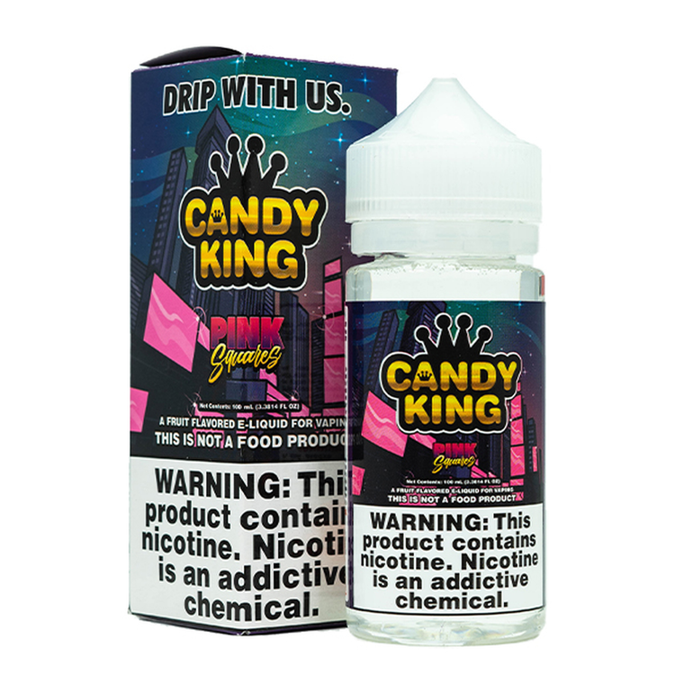 Pink Squares by Candy King E-Juice with packaging