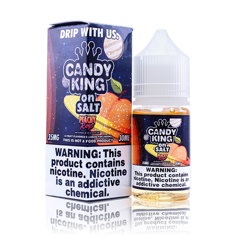 Peachy Rings By Candy King On Salt E-Liquid with packaging