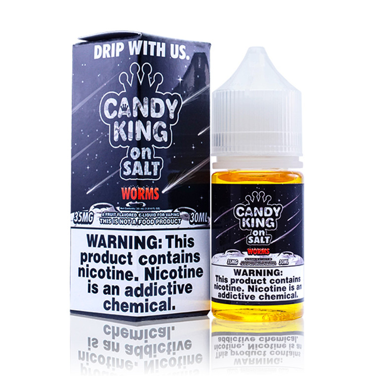 Worms By Candy King On Salt E-Liquid with packaging
