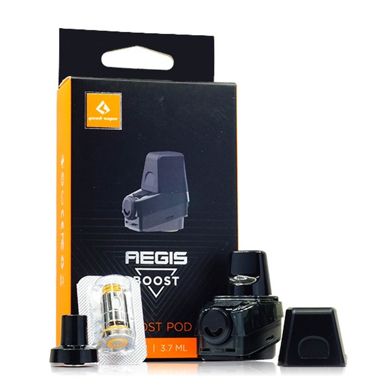 GeekVape Aegis Boost Replacement Pod Set (1 Pod + 2 Coils) with packaging