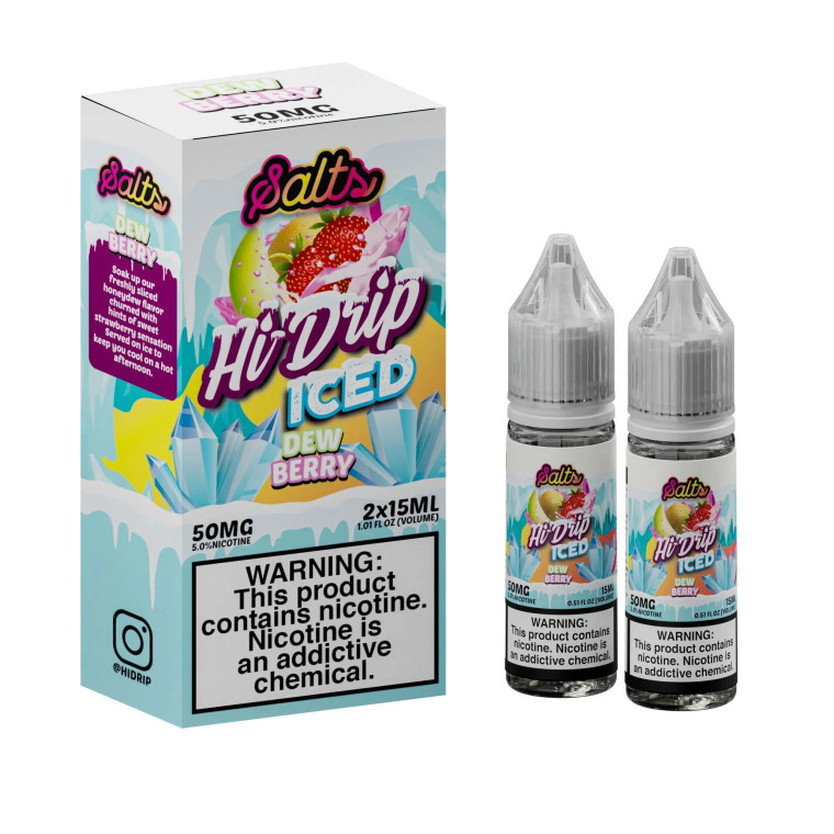 Dewberry Iced (Honeydew Strawberry Iced) Salt By Hi-Drip E-Liquid with Packaging