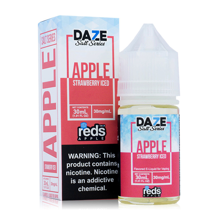 Reds Strawberry ICED by 7 Daze Salts E-Liquid with Packaging