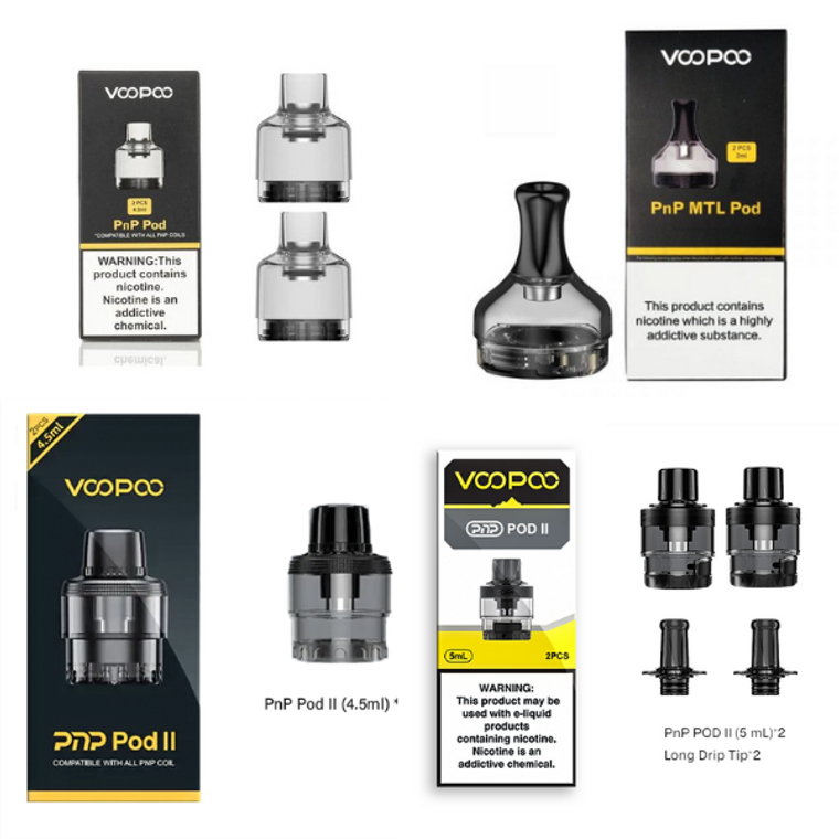 VooPoo PnP Replacement Pods (2-Pack) Group Photo