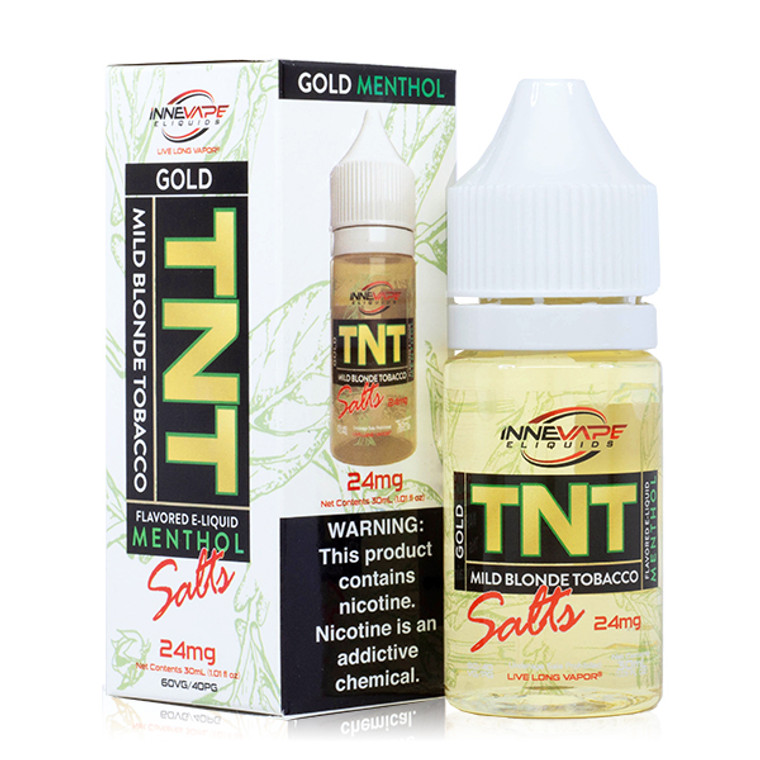 TNT Gold Menthol Salt By Innevape E-Liquid with Packaging