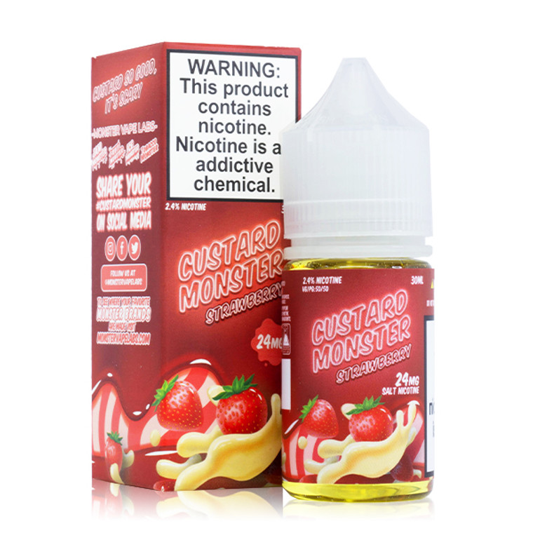 Strawberry Custard by Custard Monster Salts 30ml with Packaging