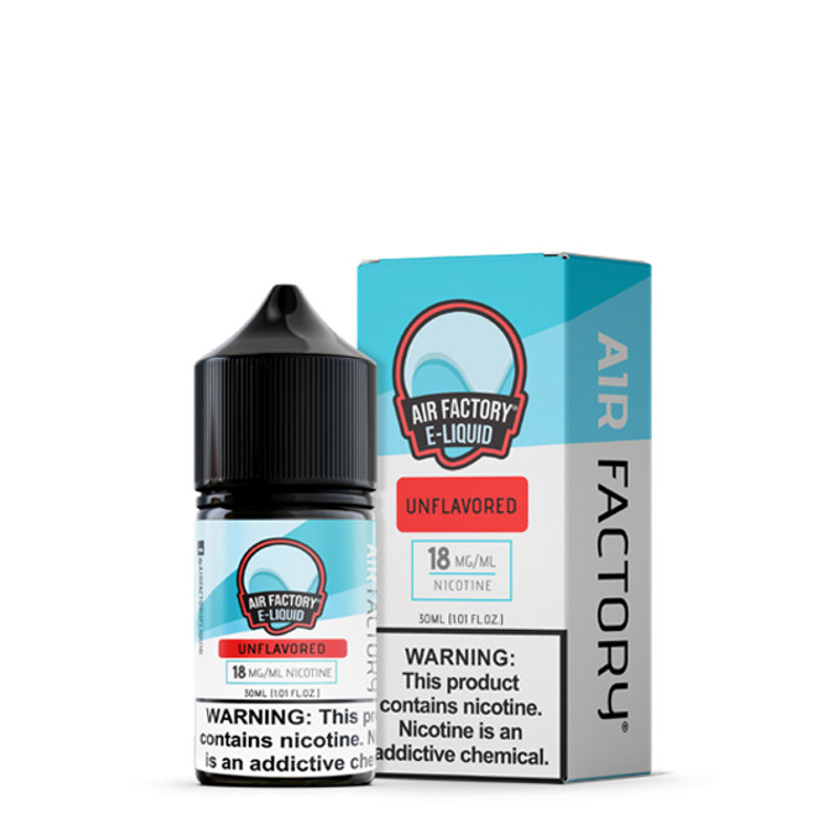 Unflavored by Air Factory Salt E-Liquid | 30mL with Packaging